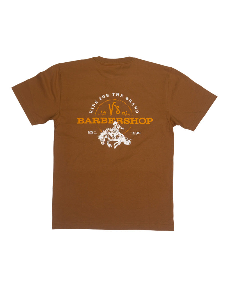 V's BARBERSHOP RIDE FOR THE BRAND SHORT SLEEVE T-SHIRT - CARHARTT BROW