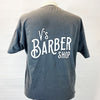 V’s BARBERSHOP STACKED LOGO T-SHIRT - GRAY
