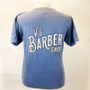 V’s BARBERSHOP STACKED LOGO T-SHIRT - DENIM BLUE