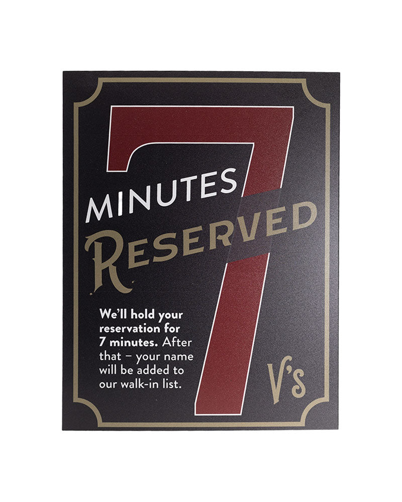 7-Minutes Reserved Sign Insert