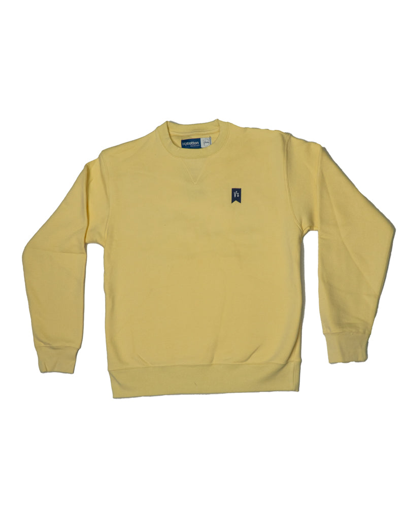 V's BARBERSHOP STACKED LOGO CREW NECK - BUTTER YELLOW