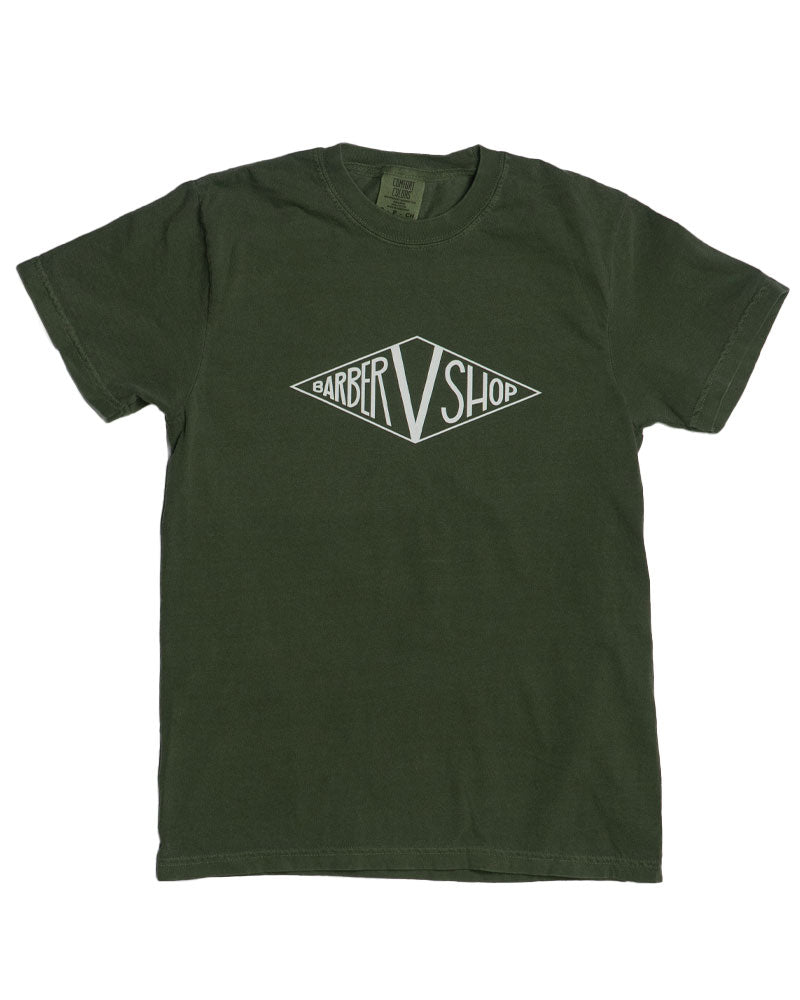 V's BARBERSHOP DIAMOND T-SHIRT - HEMP GREEN