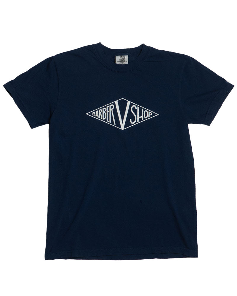 V's BARBERSHOP DIAMOND T-SHIRT - NAVY