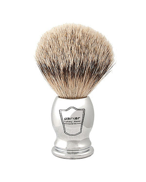 PARKER SHAVING SILVERTIP BADGER CHROME SHAVE BRUSH