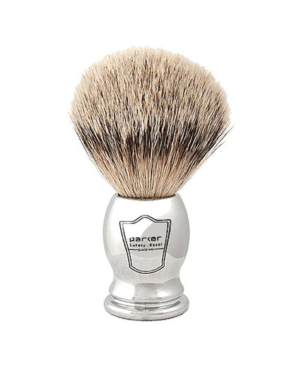 PARKER SHAVING SILVERTIP BADGER CHROME SHAVE BRUSH
