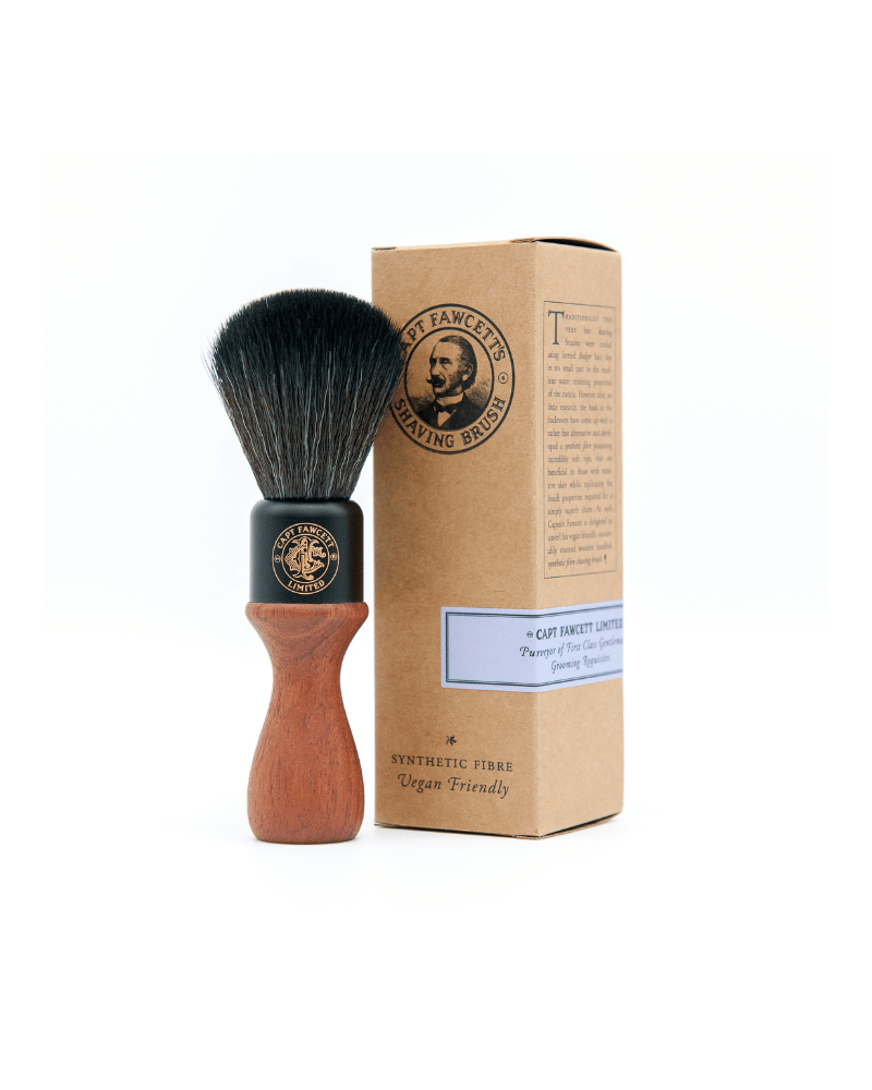 CAPTAIN FAWCETT SHAVING BRUSH WOODEN HANDLE SYNTHETIC FIBRE