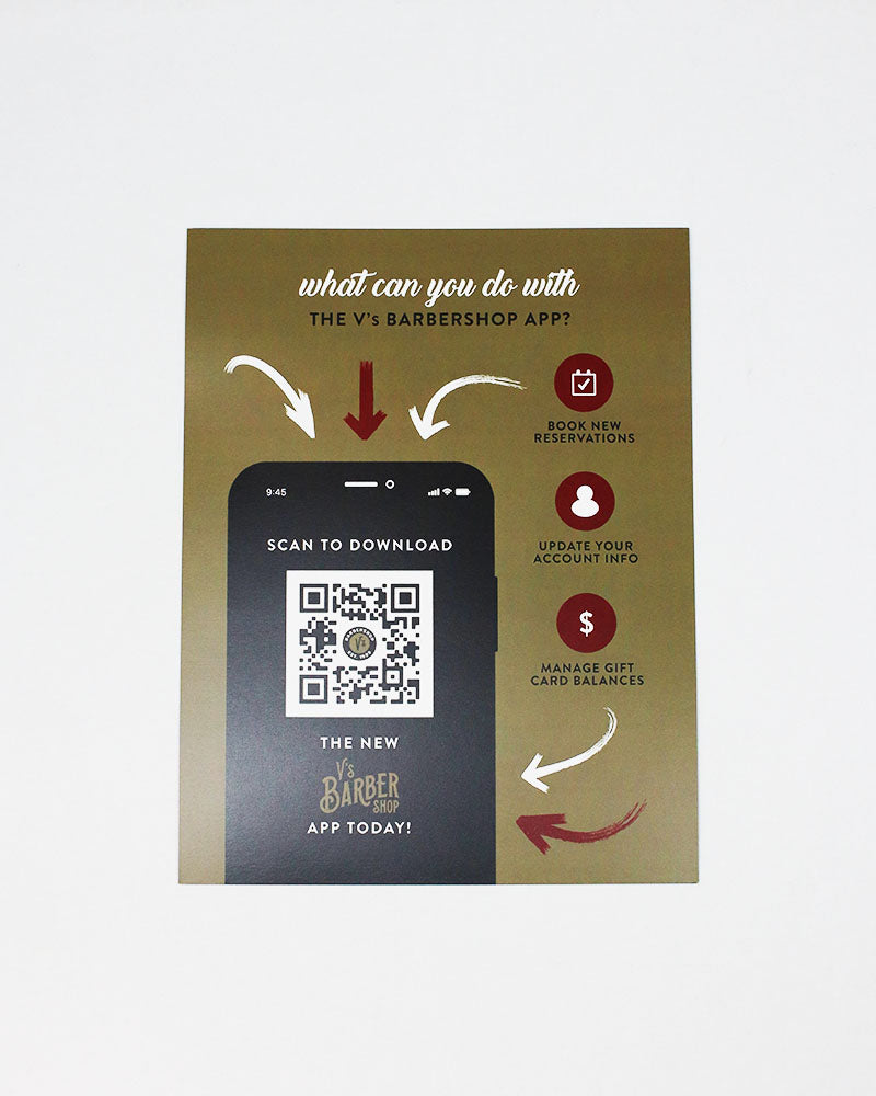 V's Barbershop BackBar App Sign