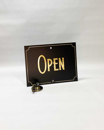 Open / Close Sign with Brass Hook