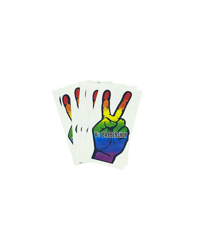V-Hand Pride Rainbow Sticker - 25 Pack