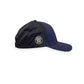 V's Barbershop black performance curved brim hat with laser-cut ventilation holes and side logo patch