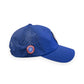 V's Barbershop blue dad hat with perforated side panels and a cactus patch, featuring a circular logo side detail.