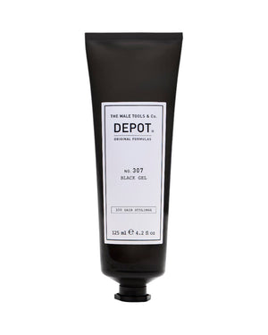 V's Barbershop DEPOT NO. 307 Black Gel in a 125ml squeeze tube for professional hair styling.