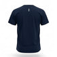 V's Barbershop navy blue cotton t-shirt with a small white barber pole logo on the back.
