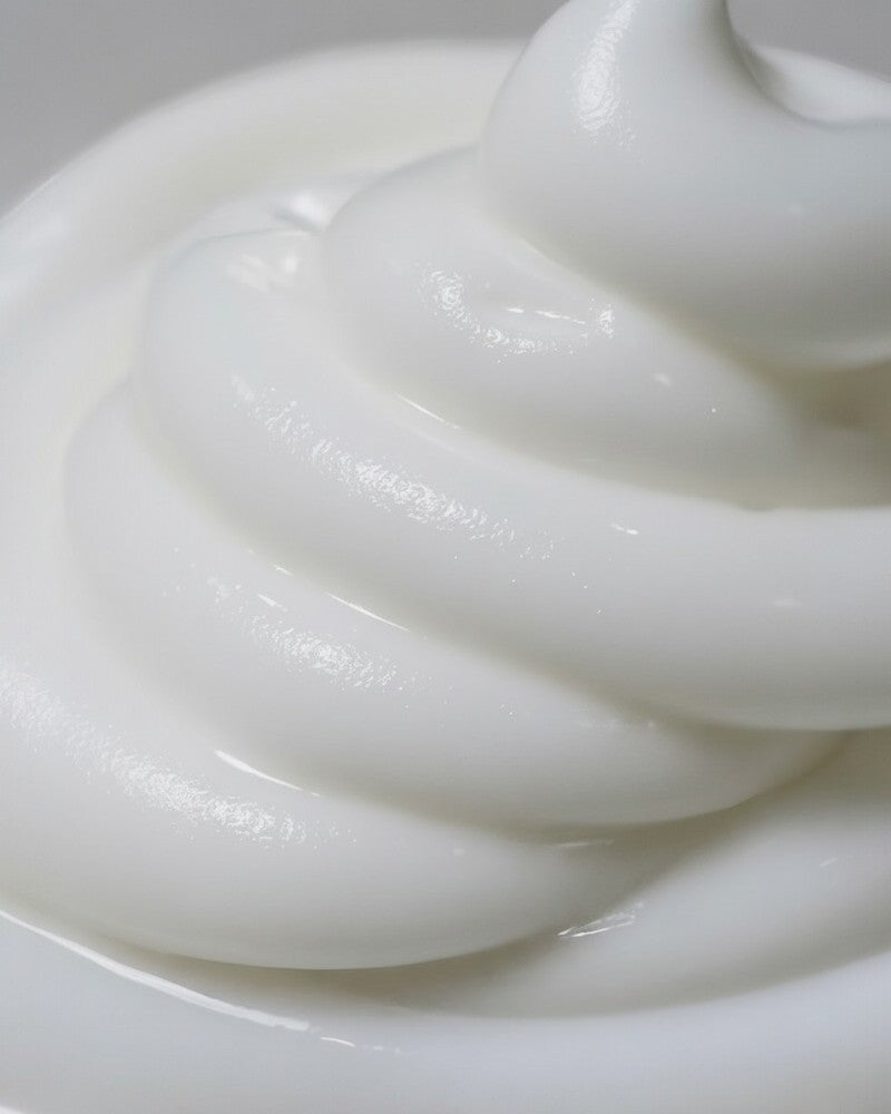 V's Barbershop #2 Shave Cream, a thick, white, creamy lather with a smooth texture, perfect for a close shave.