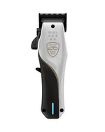 V's Barbershop WAHL 5-Star Vapor CE cordless clipper in white and black with a metal taper lever and fadeout blade.