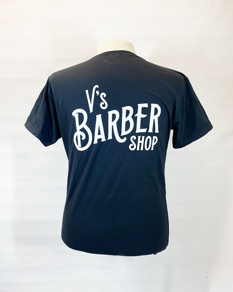 V’s BARBERSHOP STACKED LOGO T-SHIRT