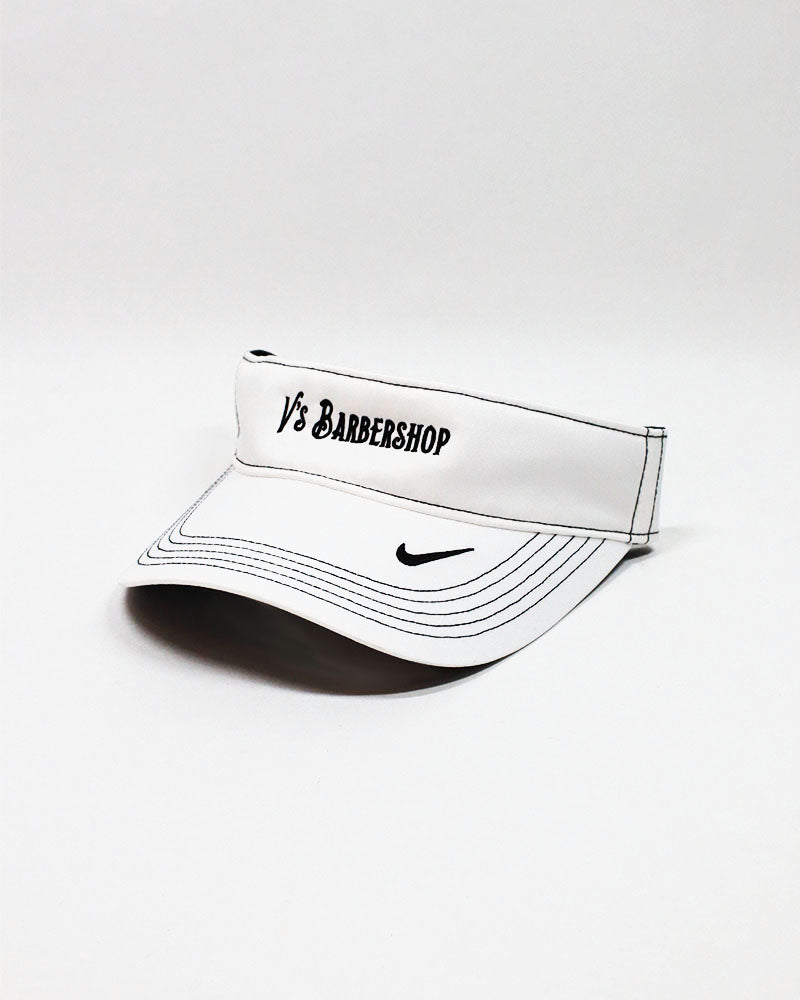 V's BARBERSHOP NIKE VISOR HAT - WHITE