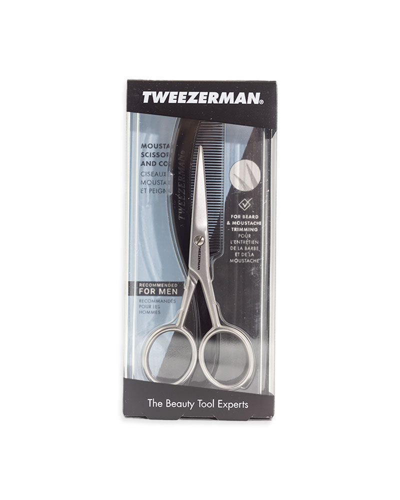 TWEEZERMAN MOUSTACHE SCISSORS & COMB