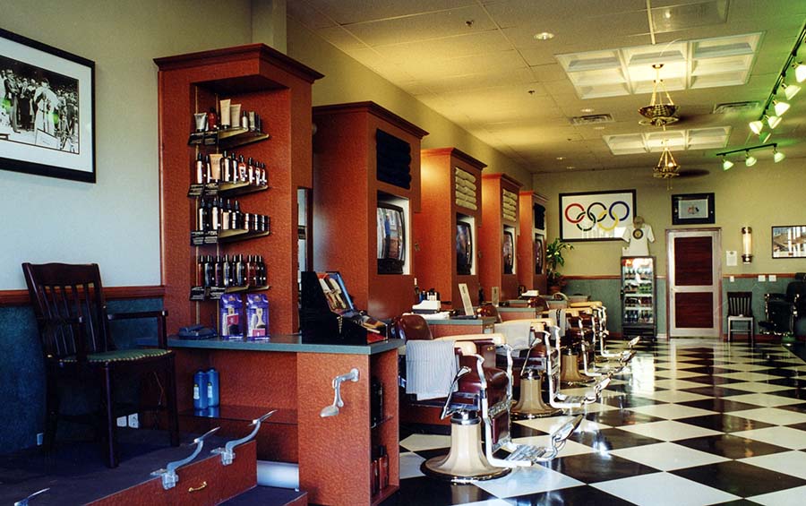 Interior of V's barbershop